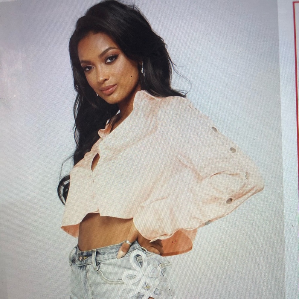 Fashion Nova Satin Button Down Top
